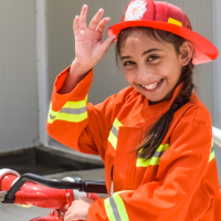 Young fire fighter