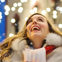 woman happy about christmas