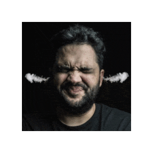 picture of a man with steam coming out of his ears