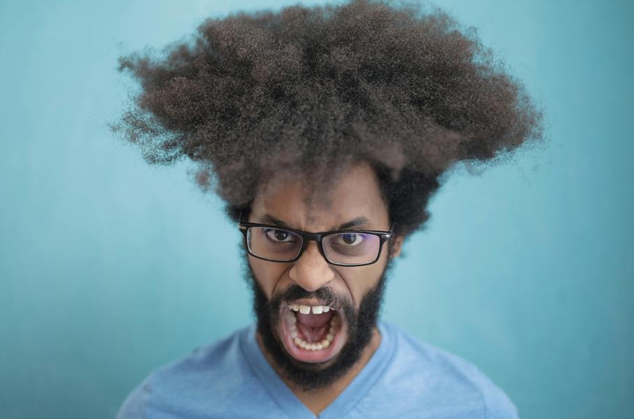 man yelling