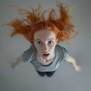 red haired surprised girl