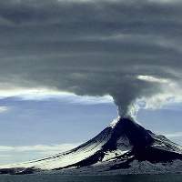 steaming volcano
