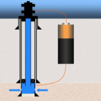 wellbore and battery