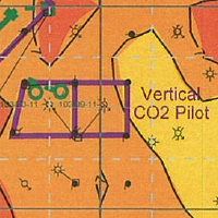 map of vertical co2 pilot