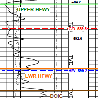 log showing formation picks