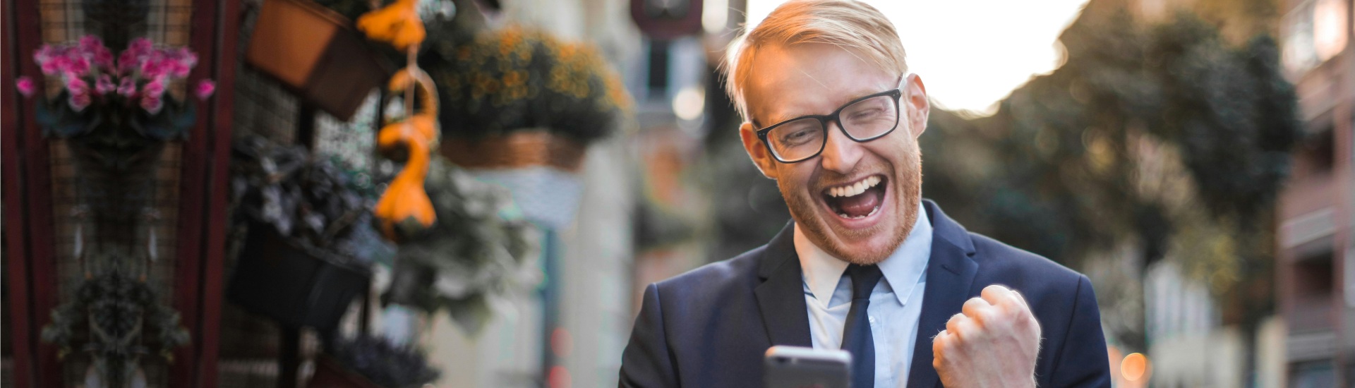 man happy about phone deal