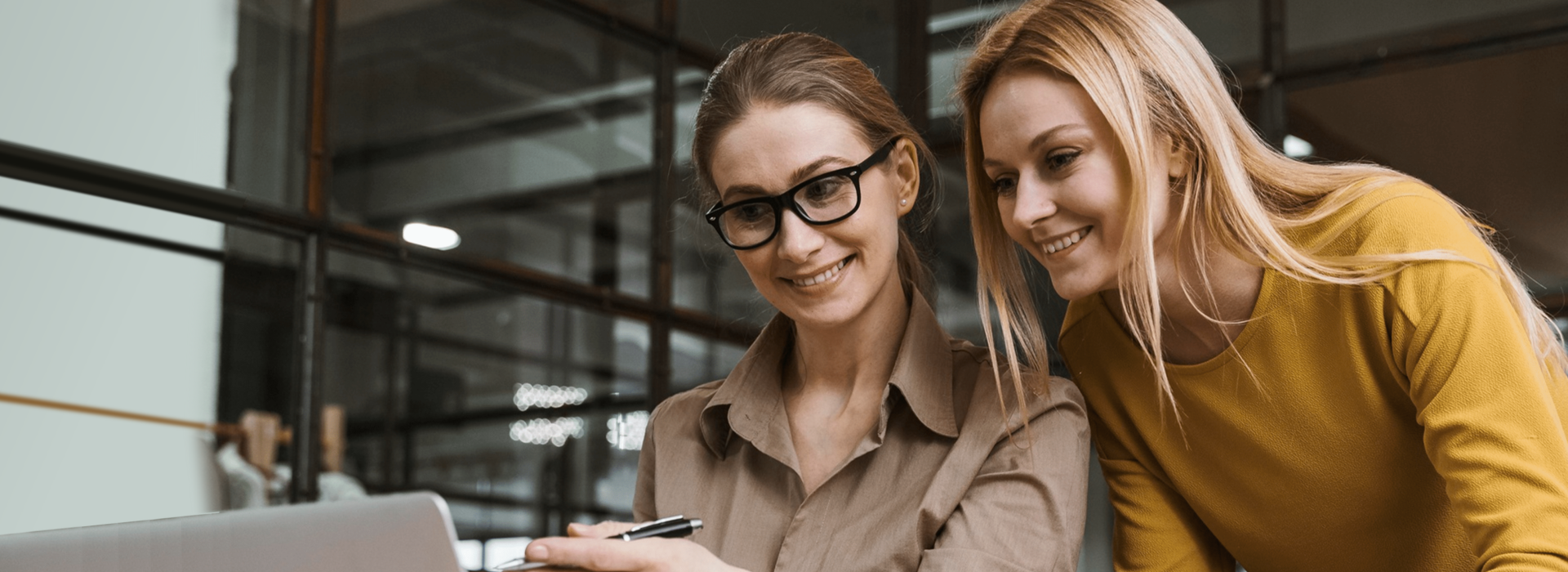 business women checking email