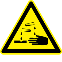 caution alkali sign